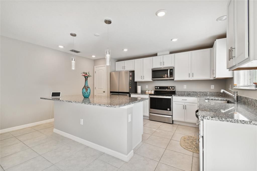 Interior, Kitchen, Pendant Lights, Recessed Lighting, Stainless Steel Appliances
