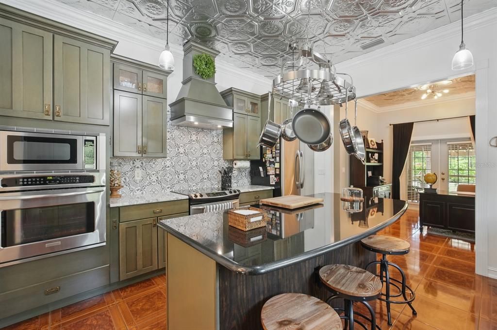 Interior, Kitchen, Pendant Lights, Stainless Steel Appliances, Wood Texture Flooring
