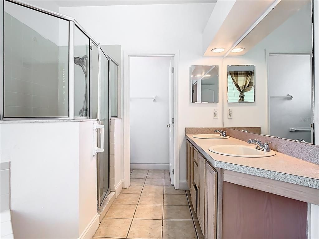 Bathroom, Dual Sink Vanities, Glass Shower, Interior
