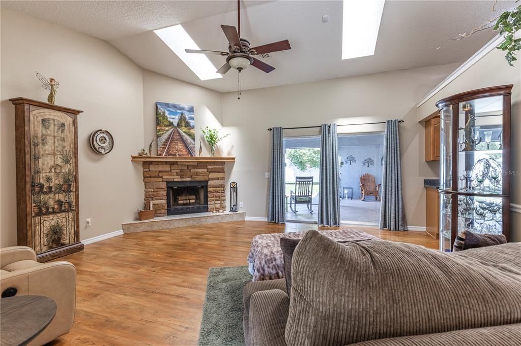 Fireplace, Interior, Wood Texture Flooring