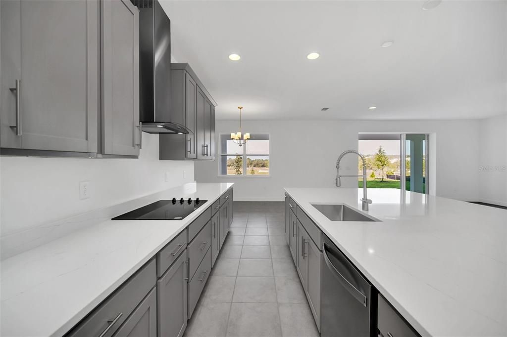 Chandelier, Interior, Kitchen, Recessed Lighting