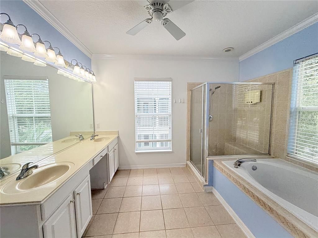 Bathroom, Dual Sink Vanities, Glass Shower, Interior