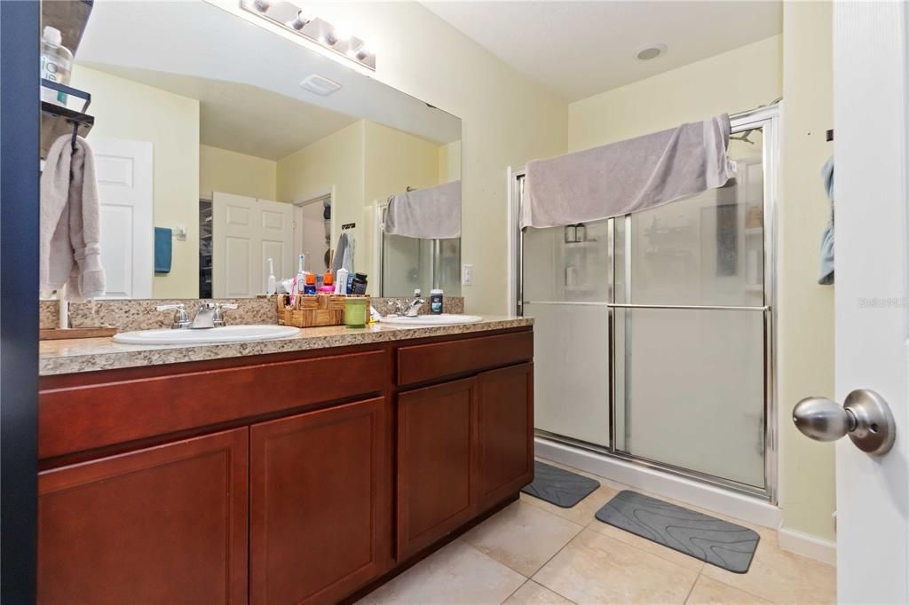 Bathroom, Dual Sink Vanities, Glass Shower, Interior