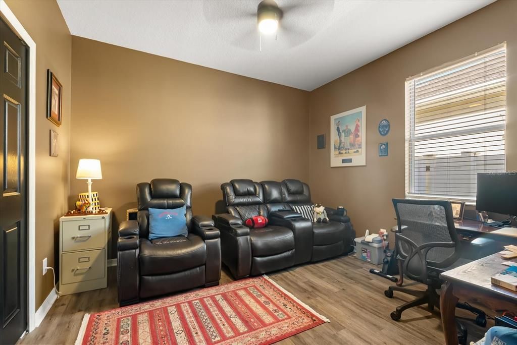 Home Theatre Room, Home Office, Interior, Wood Texture Flooring