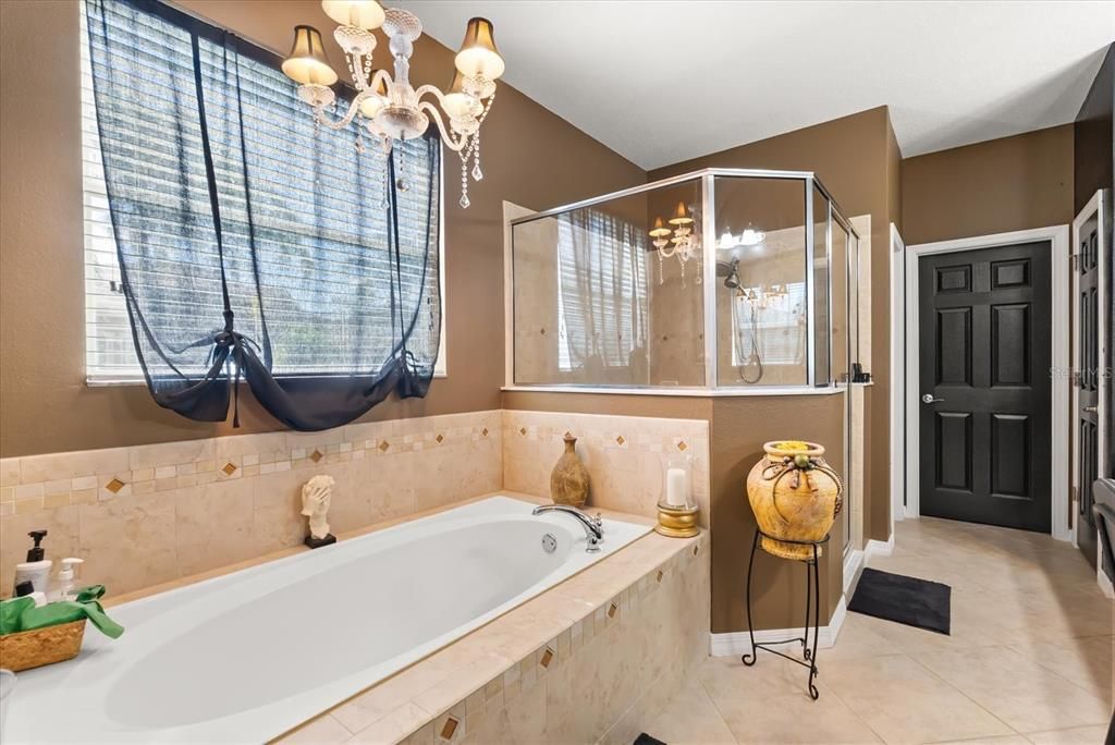 Bathroom, Chandelier, Glass Shower, Interior