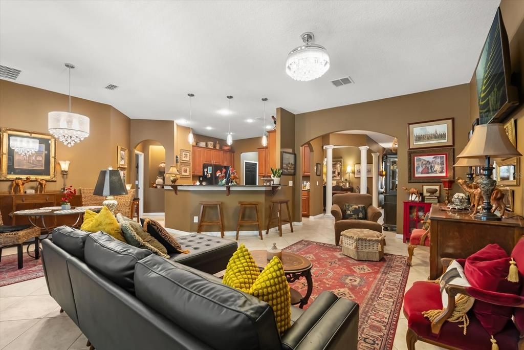 Chandelier, Dining room, Interior, Kitchen, Living room, Pendant Lights, Recessed Lighting