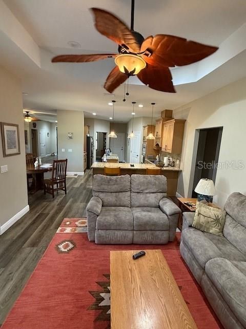 Dining room, Interior, Kitchen, Living room, Pendant Lights, Recessed Lighting, Wood Texture Flooring