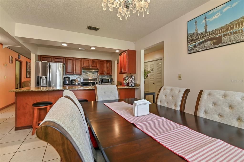 Dining room, Interior, Kitchen, Recessed Lighting, Stainless Steel Appliances