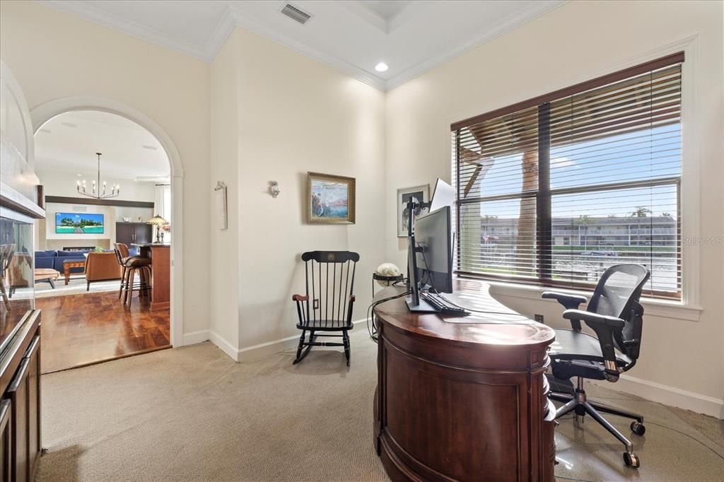 Chandelier, Home Office, Interior, Recessed Lighting