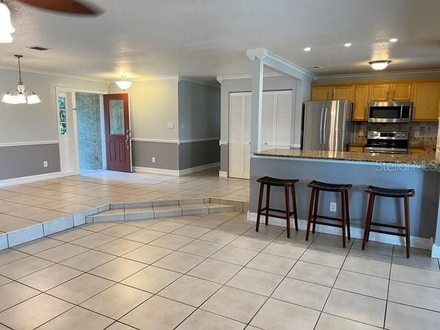Interior, Kitchen, Pendant Lights, Recessed Lighting, Stainless Steel Appliances