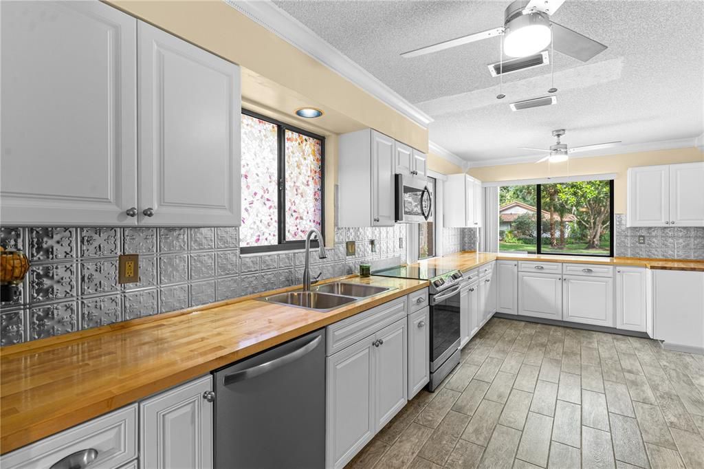 Interior, Kitchen, Wood Texture Flooring