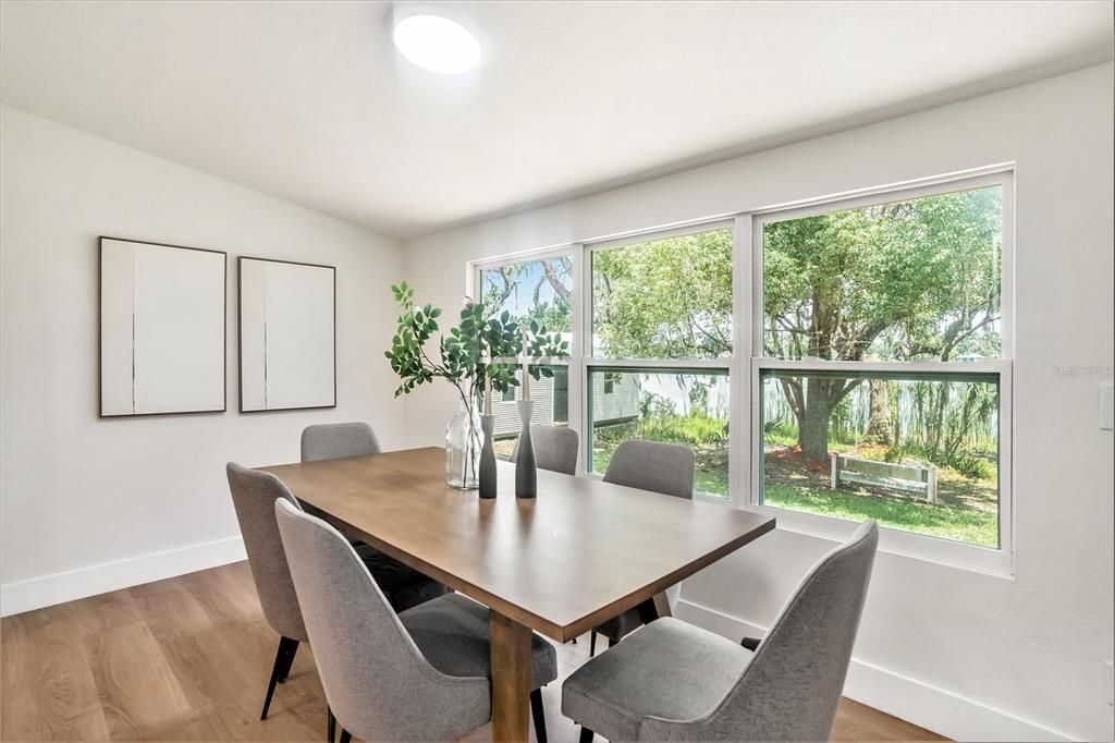 Dining room, Interior, Wood Texture Flooring