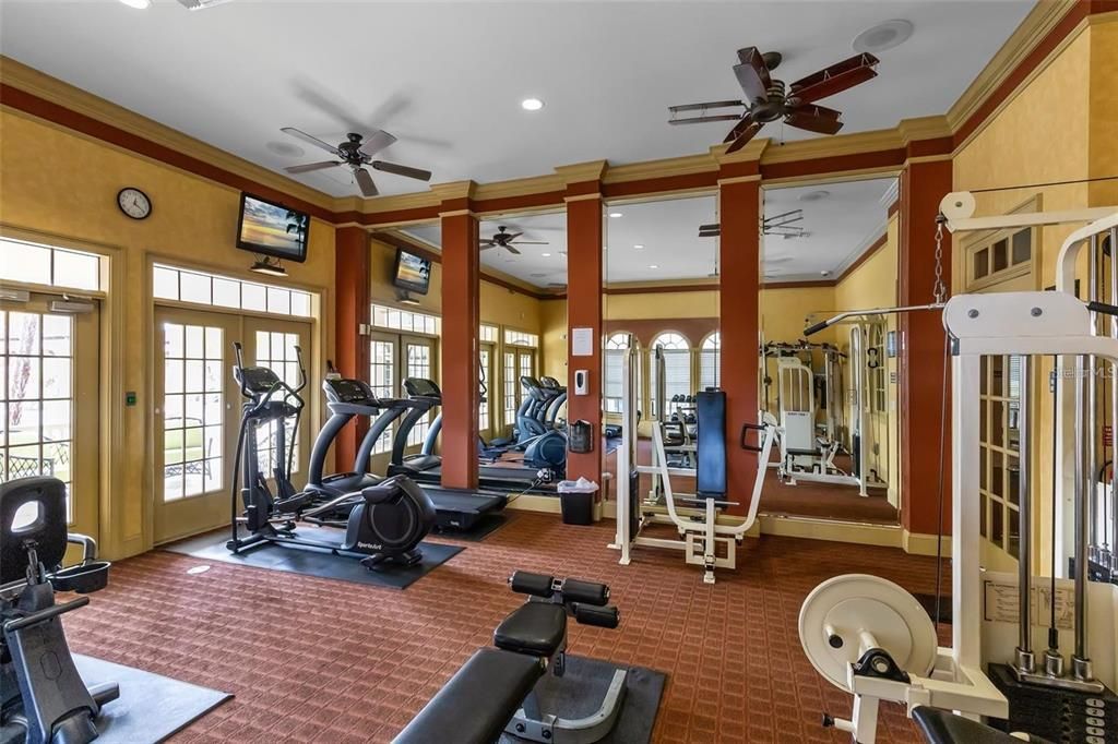 Fitness Equipment, Gym, Interior, Recessed Lighting