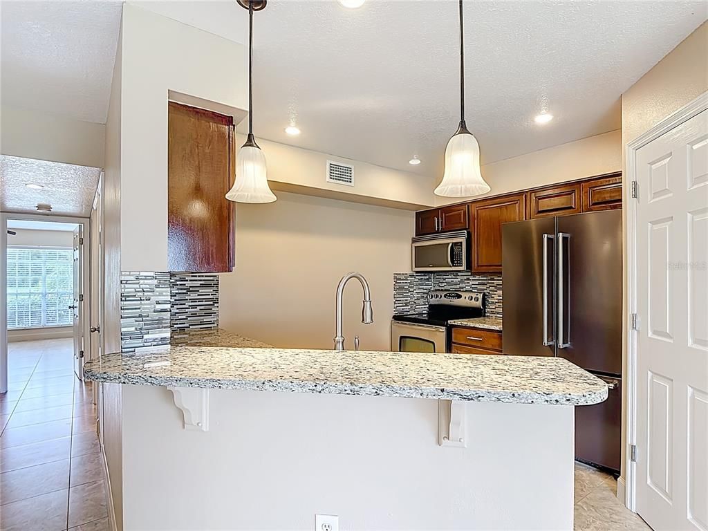 Interior, Kitchen, Pendant Lights, Recessed Lighting, Stainless Steel Appliances