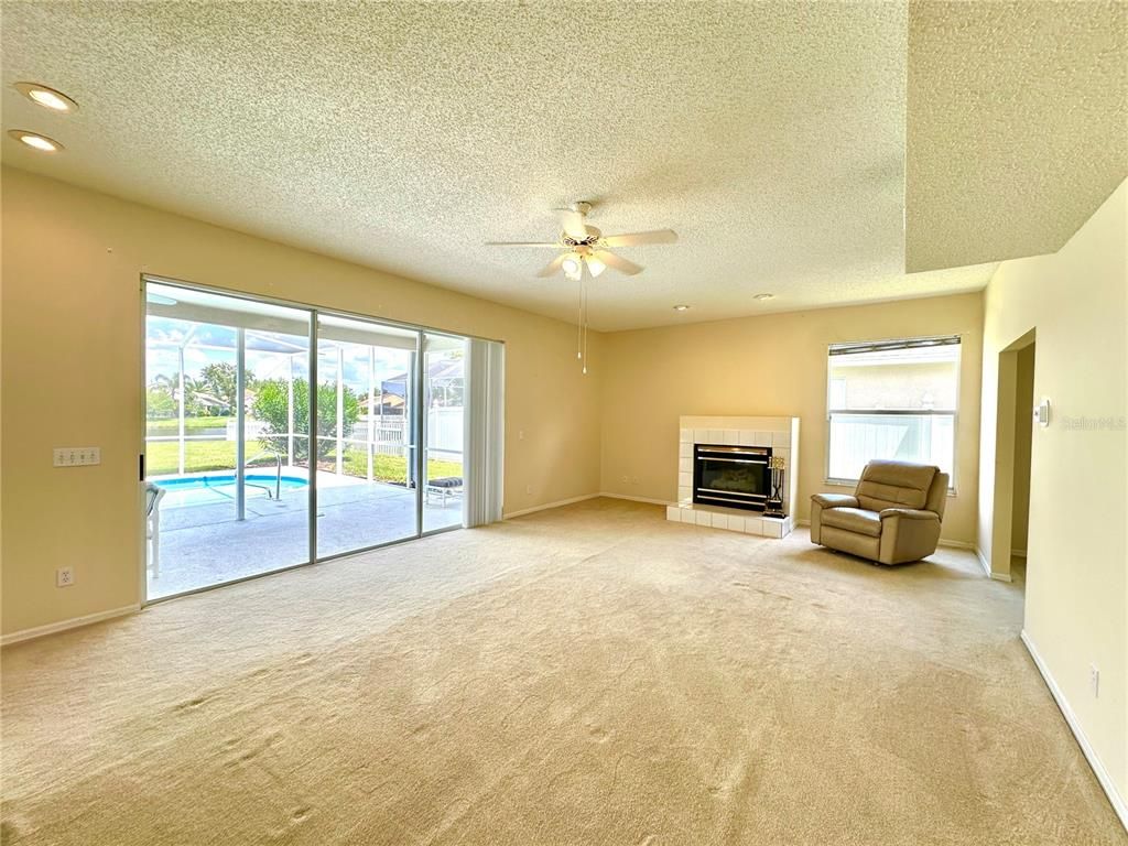 Empty room, Fireplace, Interior, Recessed Lighting