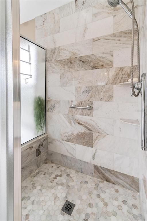 Bathroom, Glass Shower, Interior, Marble Walls