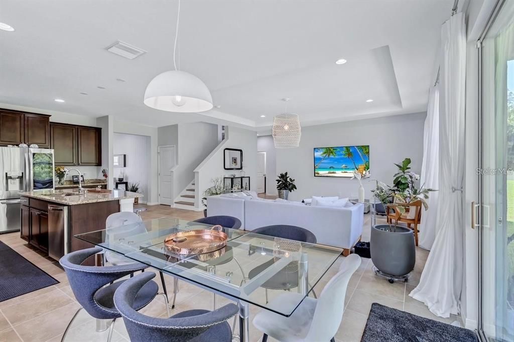 Dining room, Interior, Kitchen, Living room, Pendant Lights, Recessed Lighting