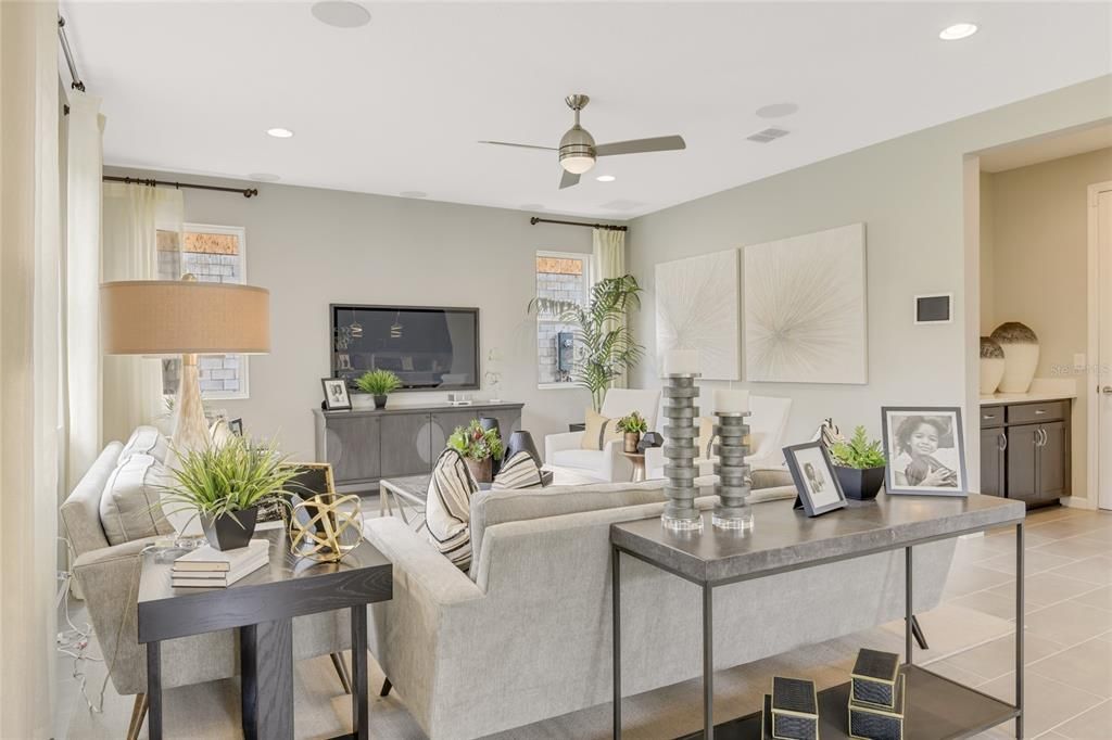 Interior, Living room, Recessed Lighting