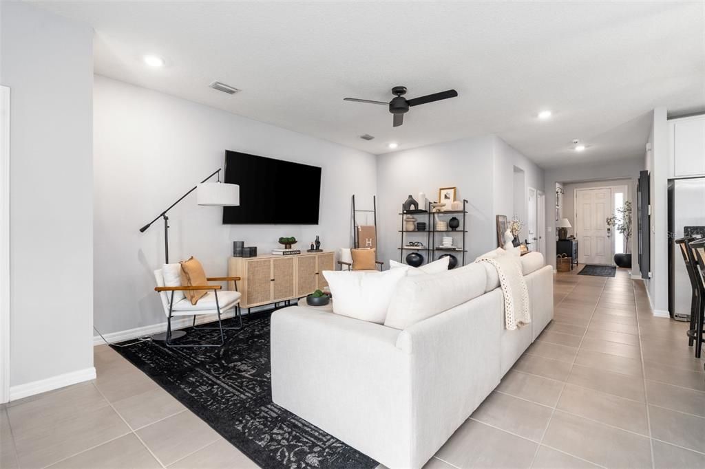 Interior, Living room, Recessed Lighting