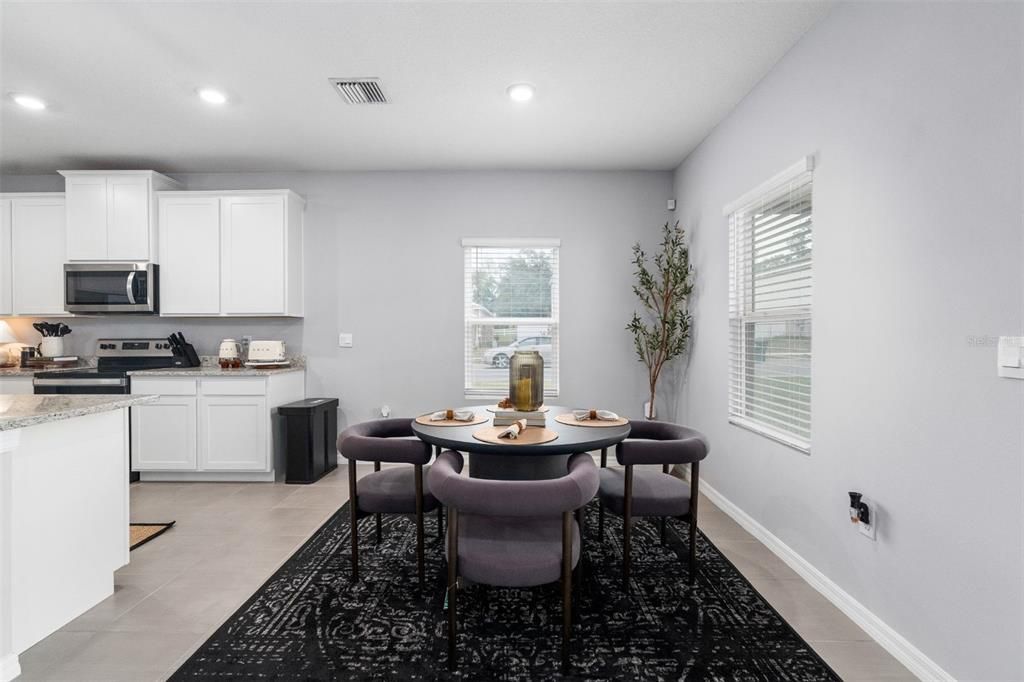 Dining room, Interior, Kitchen, Recessed Lighting