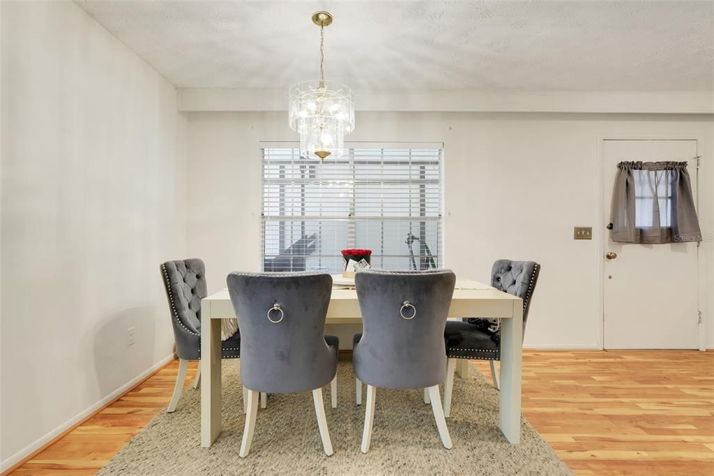 Chandelier, Dining room, Interior, Wood Texture Flooring