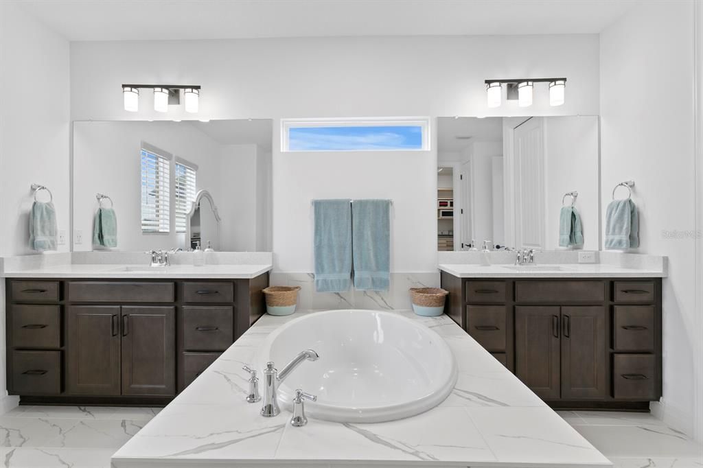 Bathroom, Dual Sink Vanities, Interior, Marble