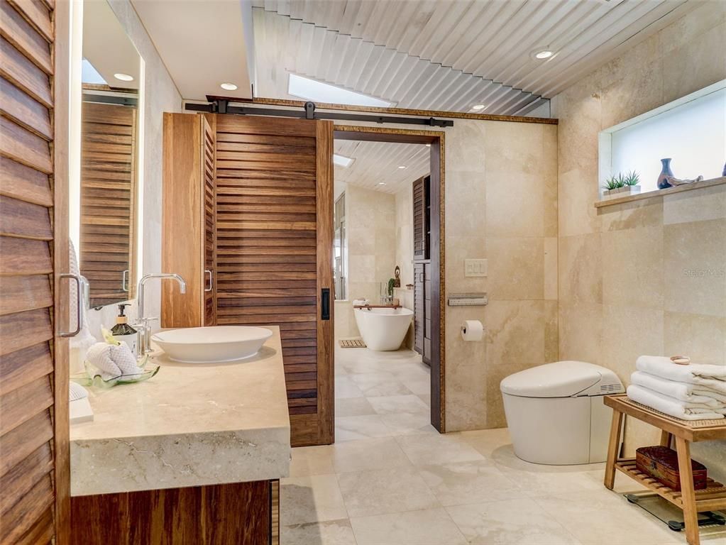 Bathroom, Free Standing Baths, Interior, Recessed Lighting