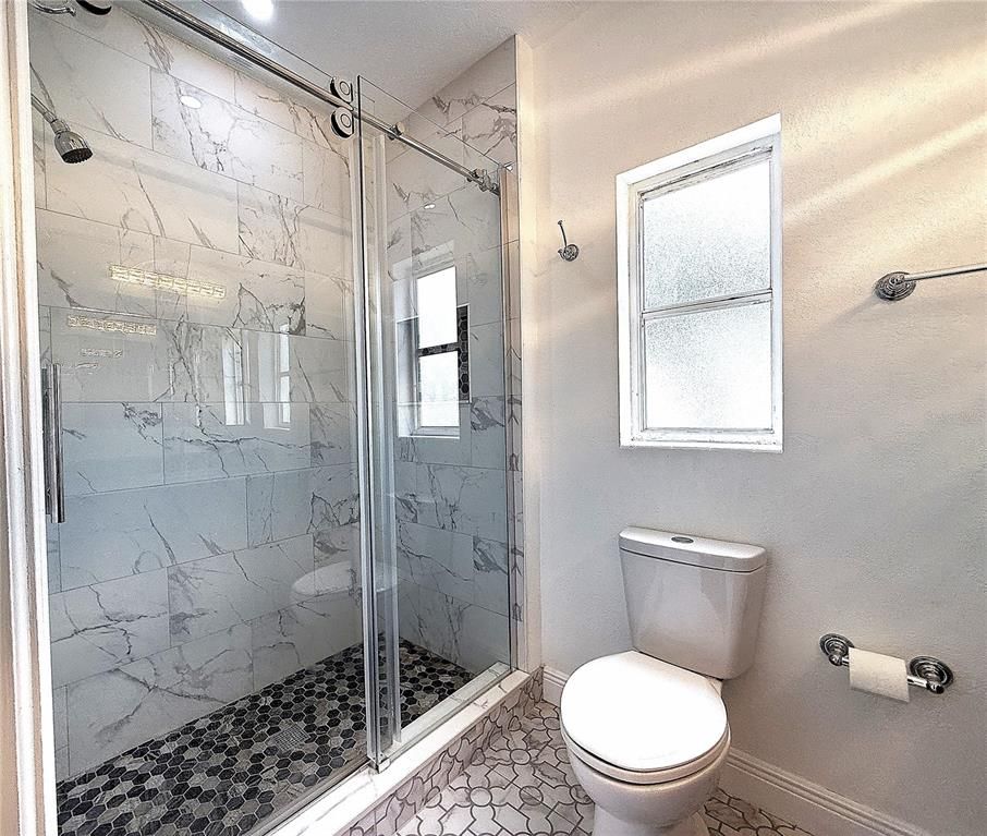 Bathroom, Glass Shower, Interior, Marble Walls
