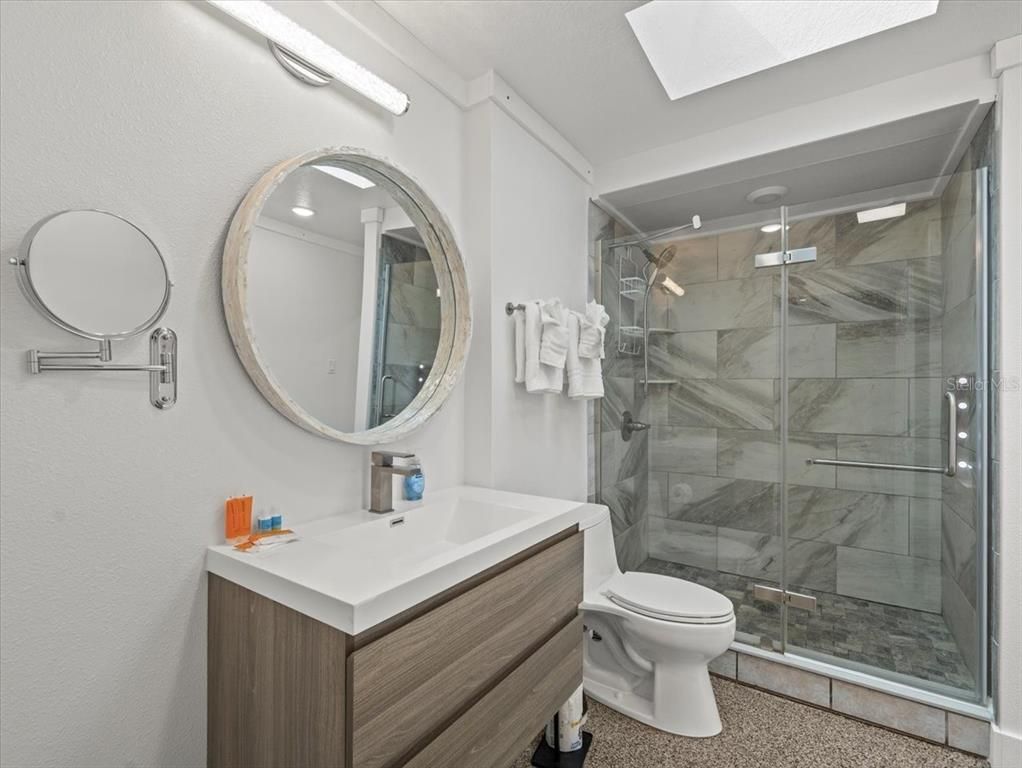 Bathroom, Glass Shower, Interior, Marble Walls