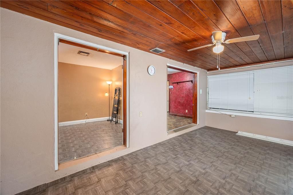 Empty room, Interior, Wooden Ceilings, Wood Texture Flooring