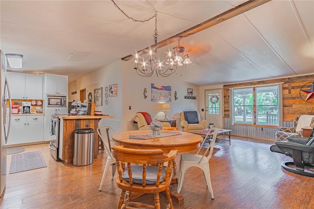 Chandelier, Dining room, Interior, Kitchen, Wood Texture Flooring