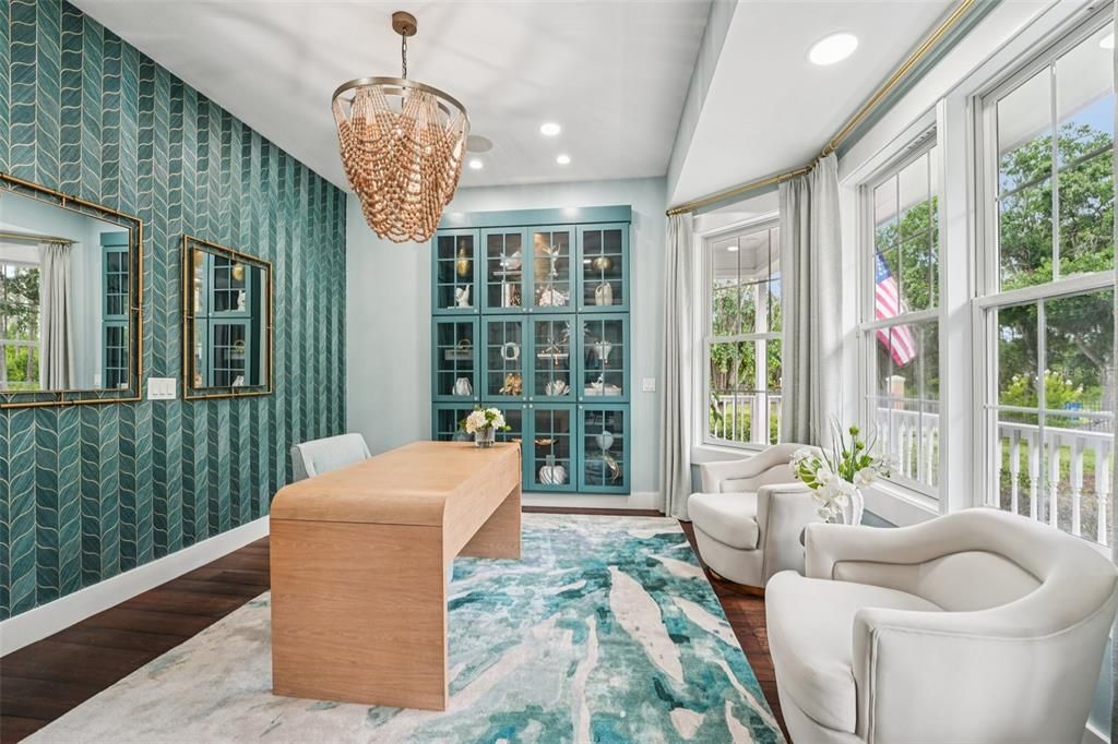 Chandelier, Interior, Recessed Lighting, Wood Texture Flooring