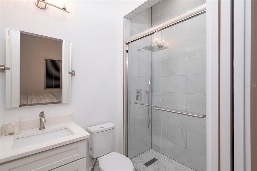 Bathroom, Glass Shower, Interior, Marble Walls