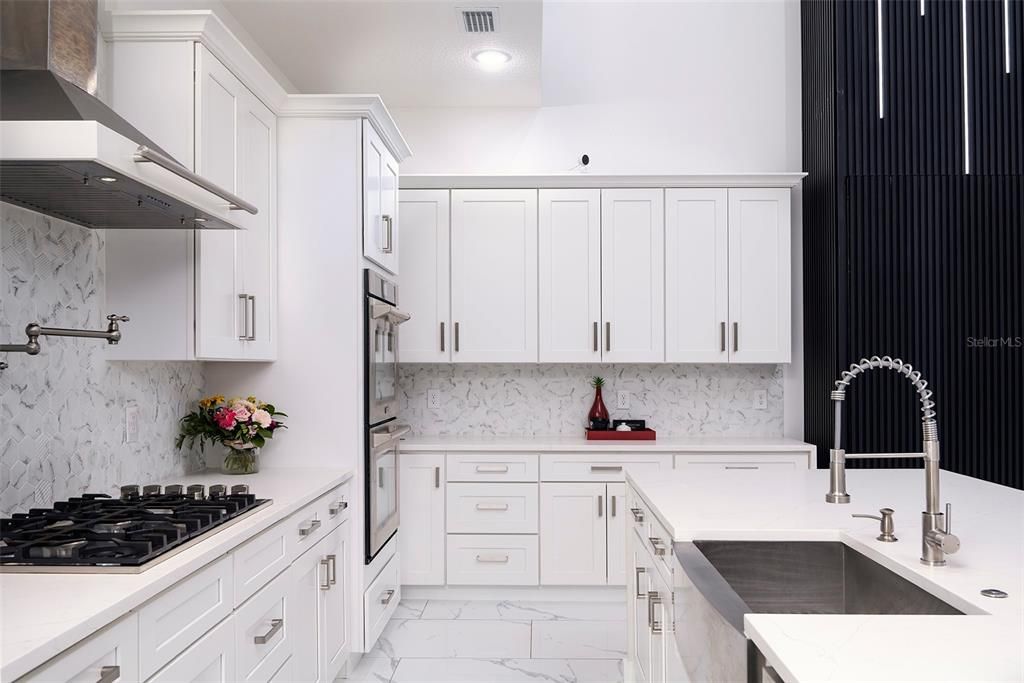 Interior, Kitchen, Marble, Marble Walls, Recessed Lighting