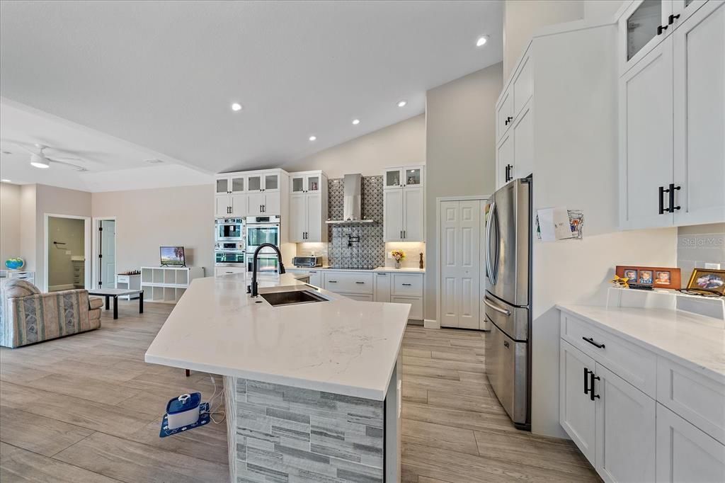 Interior, Kitchen, Recessed Lighting, Wood Texture Flooring