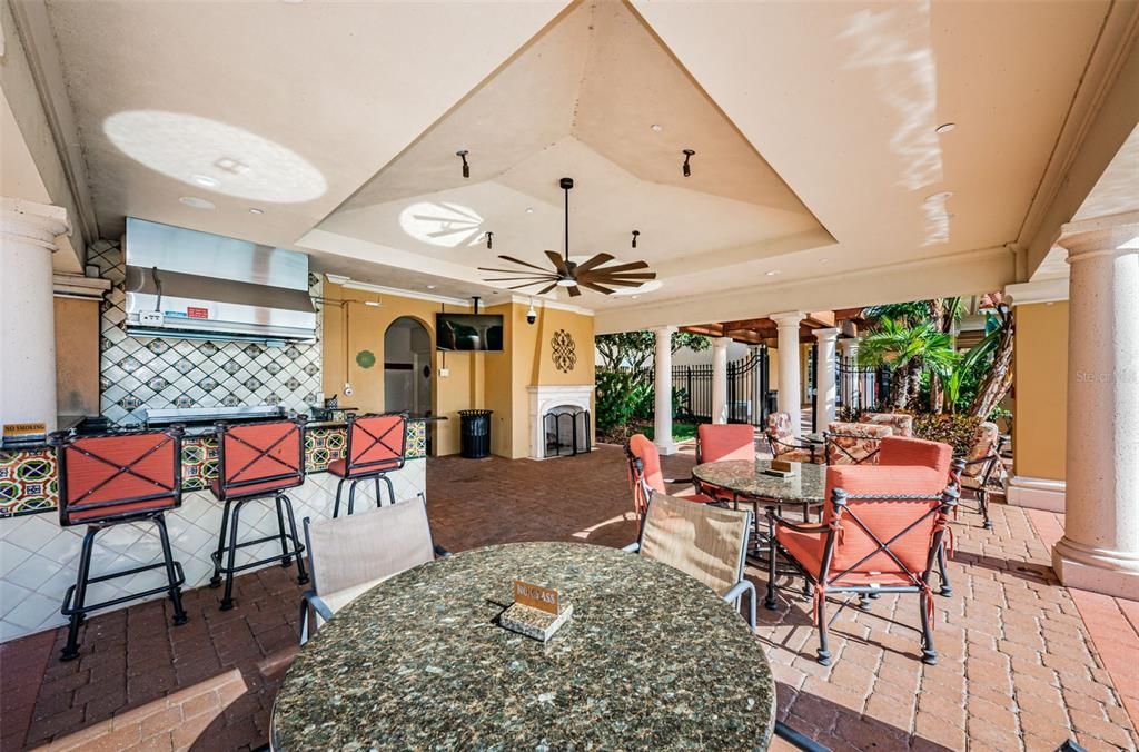 Dining room, Exterior, Fireplace, Kitchen, Outdoor Kitchen, Pendant Lights, Recessed Lighting