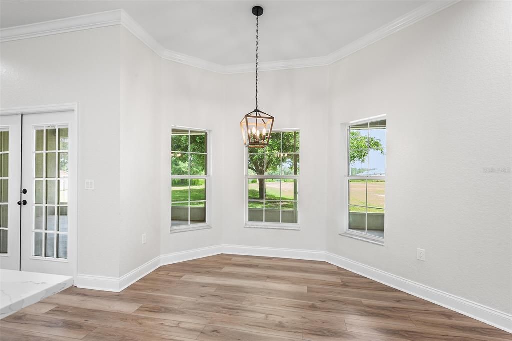 Empty room, Interior, Pendant Lights, Wood Texture Flooring