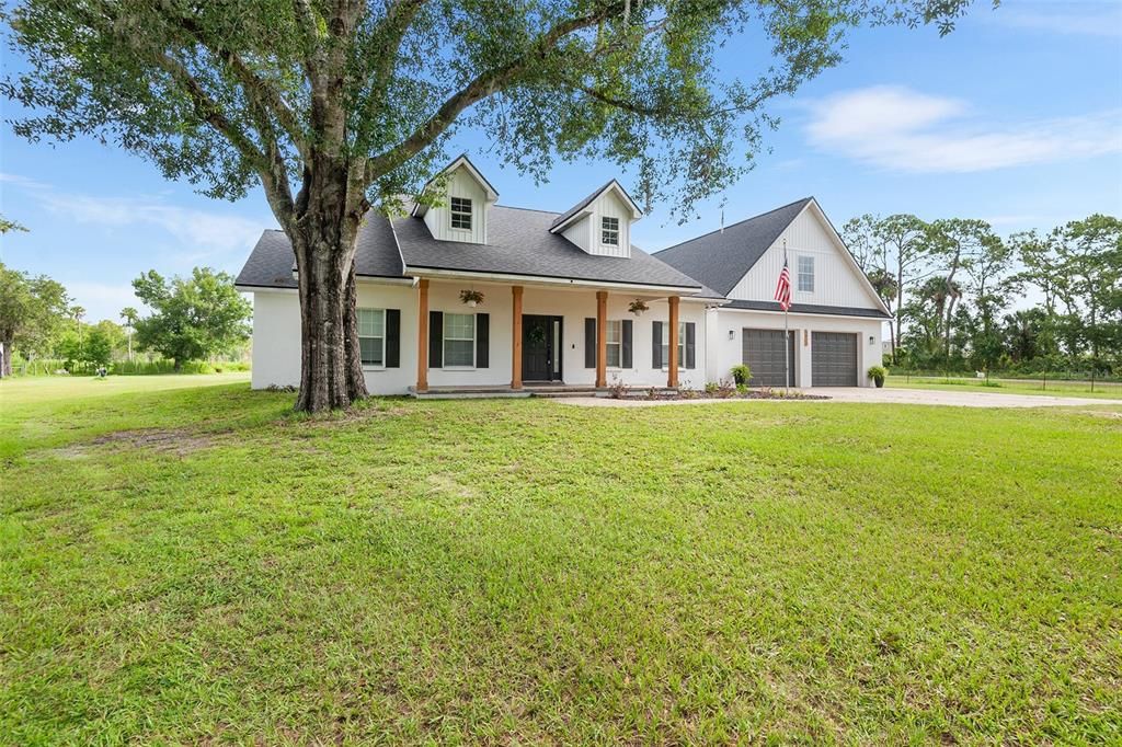 Attached, Backyard, Exterior, Facade, Farmhouse