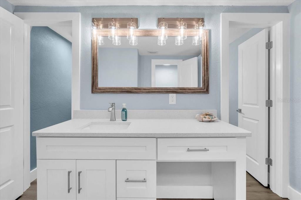Bathroom, Dual Sink Vanities, Interior, Wood Texture Flooring