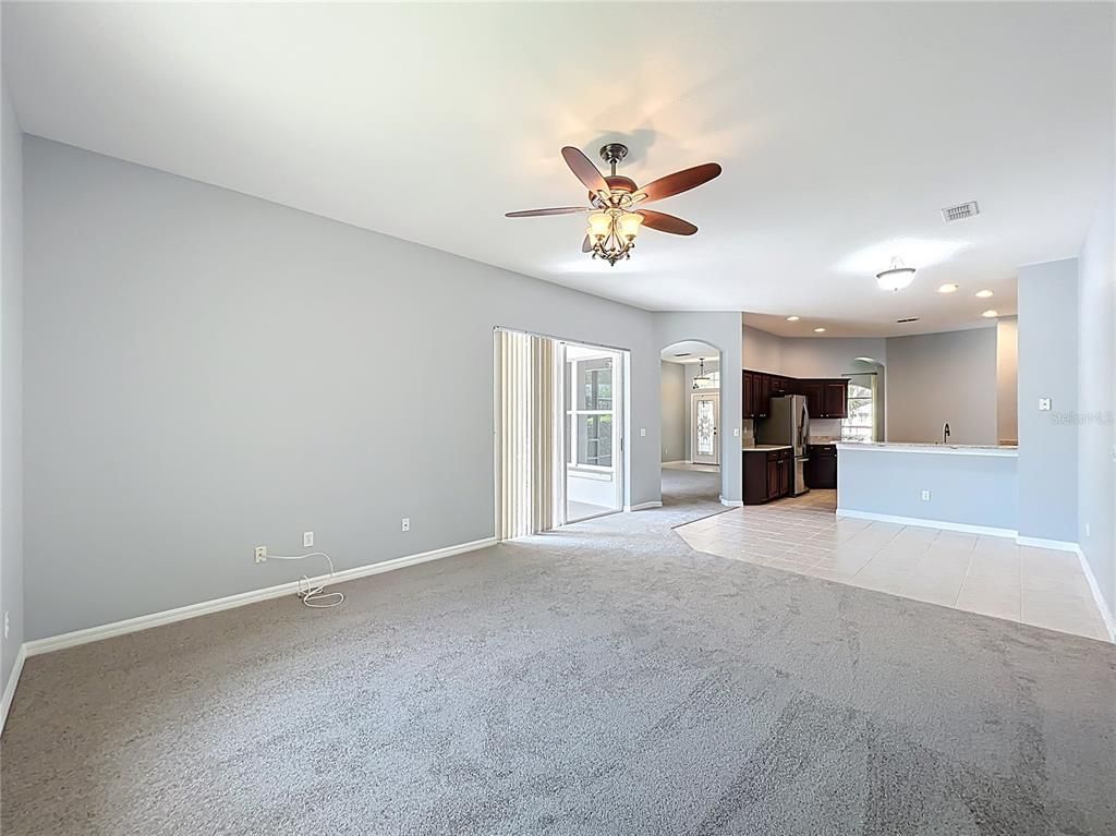 Empty room, Interior, Kitchen, Recessed Lighting