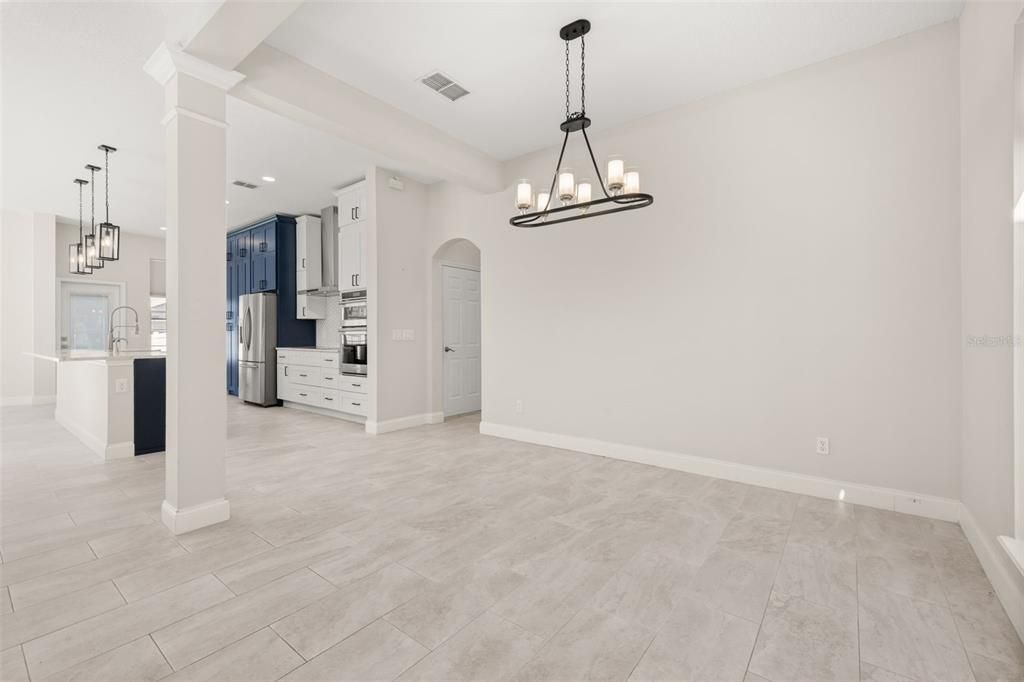 Chandelier, Empty room, Interior, Kitchen, Pendant Lights, Recessed Lighting