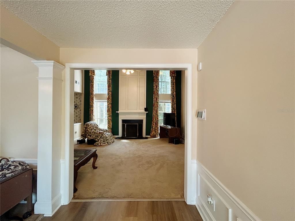 Fireplace, Interior, Wood Texture Flooring