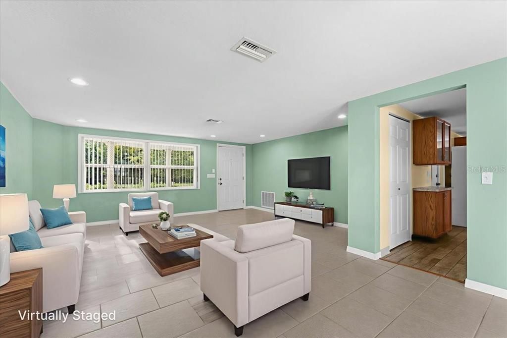 Interior, Living room, Recessed Lighting