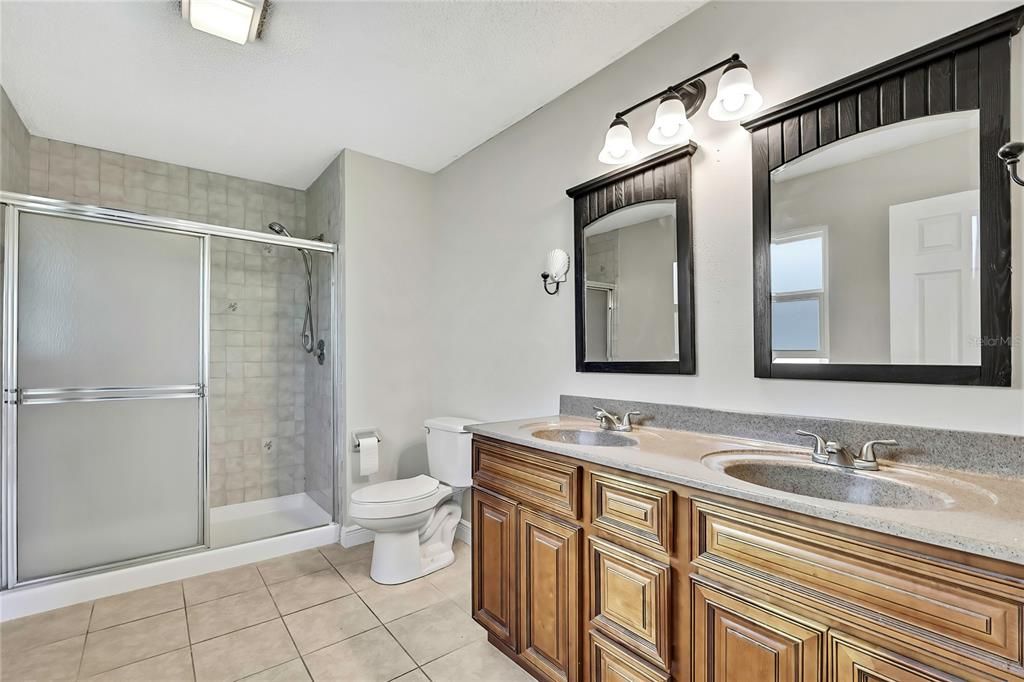 Bathroom, Dual Sink Vanities, Glass Shower, Interior