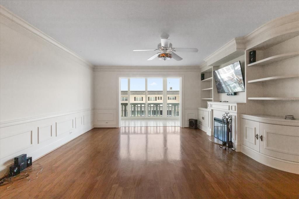 Empty room, Fireplace, Interior, Wood Texture Flooring