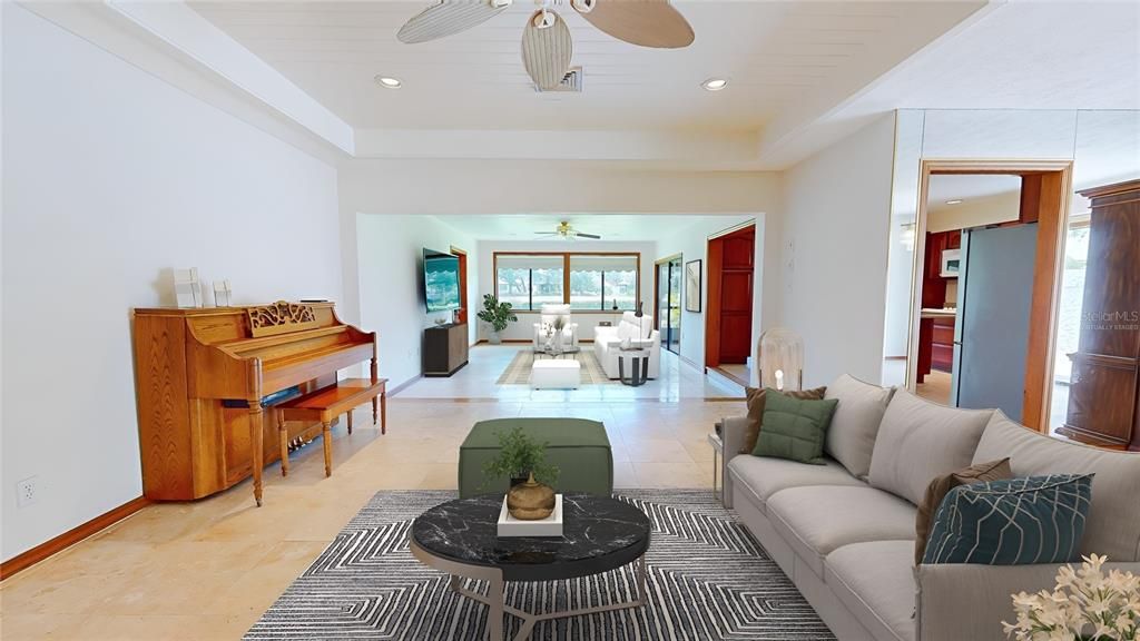 Interior, Living room, Piano, Recessed Lighting