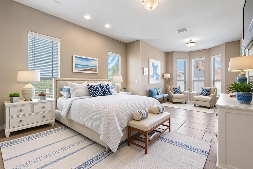 Bedroom, Interior, Recessed Lighting