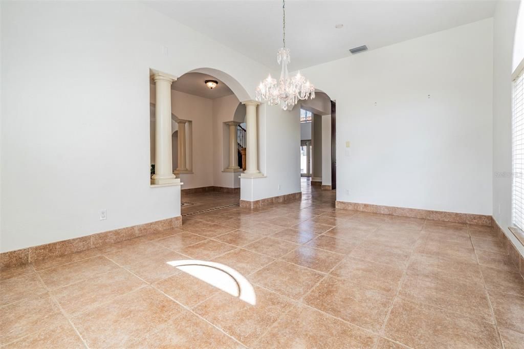 Chandelier, Empty room, Interior