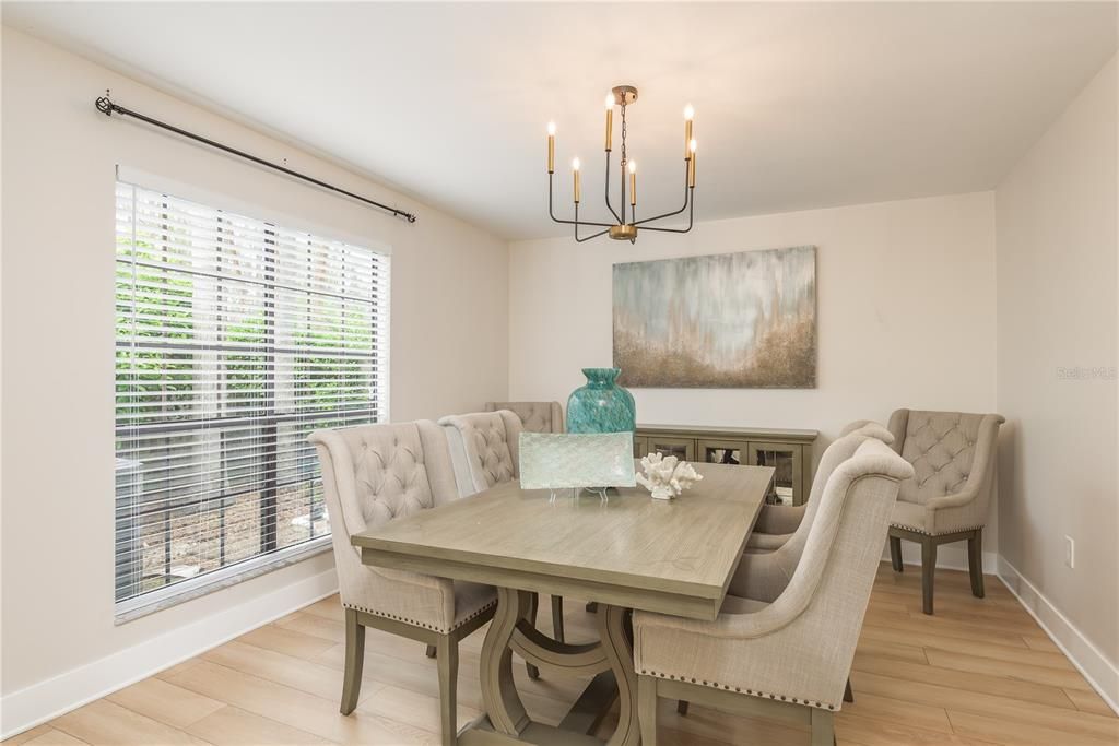 Chandelier, Dining room, Interior, Wood Texture Flooring