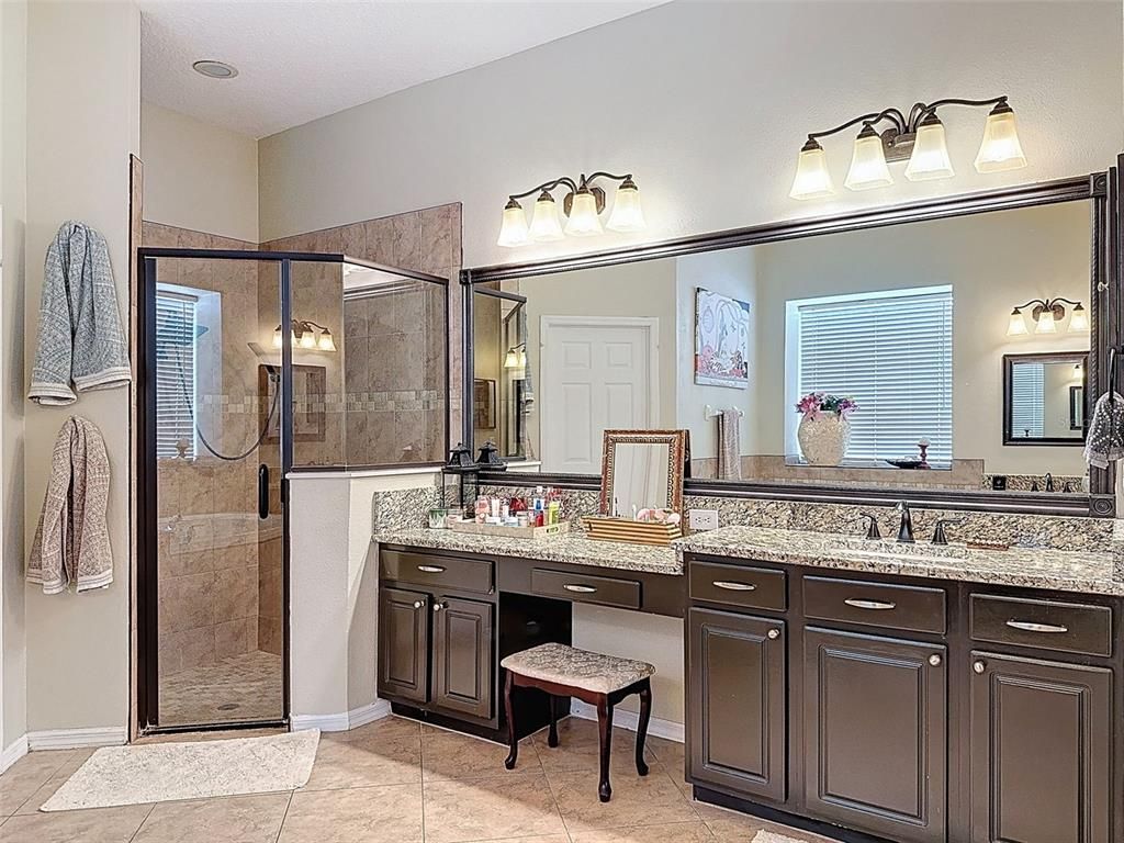 Bathroom, Dual Sink Vanities, Glass Shower, Interior